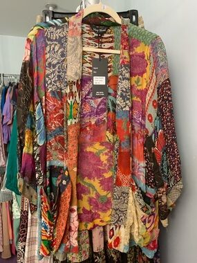 Floral Patchwork Kimono Jacket - Multi